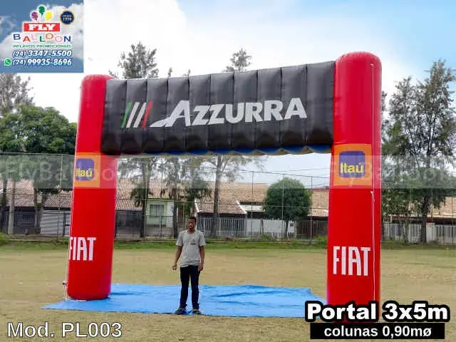 Pórtico inflável promocional para concessionária Azzurra Fiat